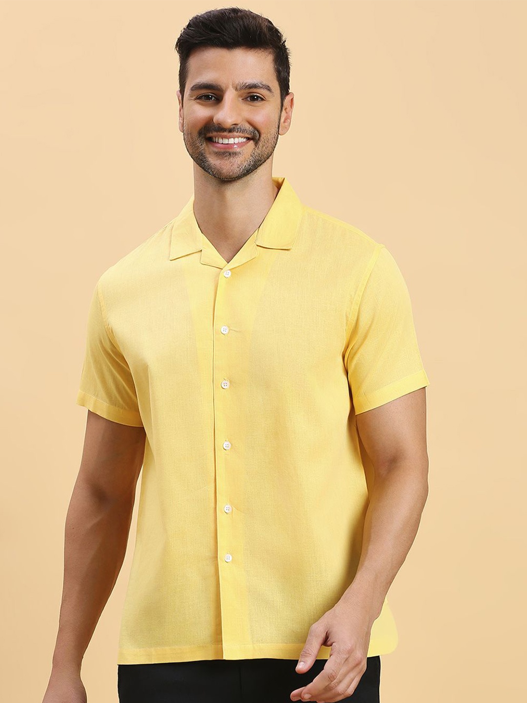 

JAPS Men Classic Solid Casual Shirt, Yellow