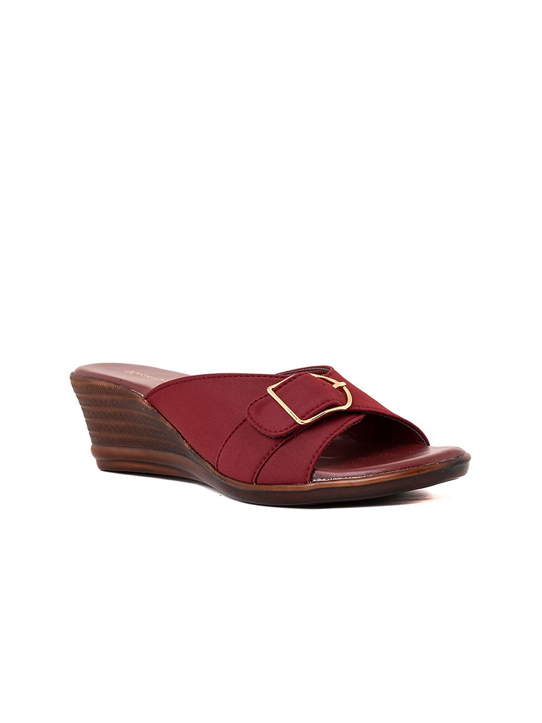 

Khadims Wedge Sandals with Buckles, Red