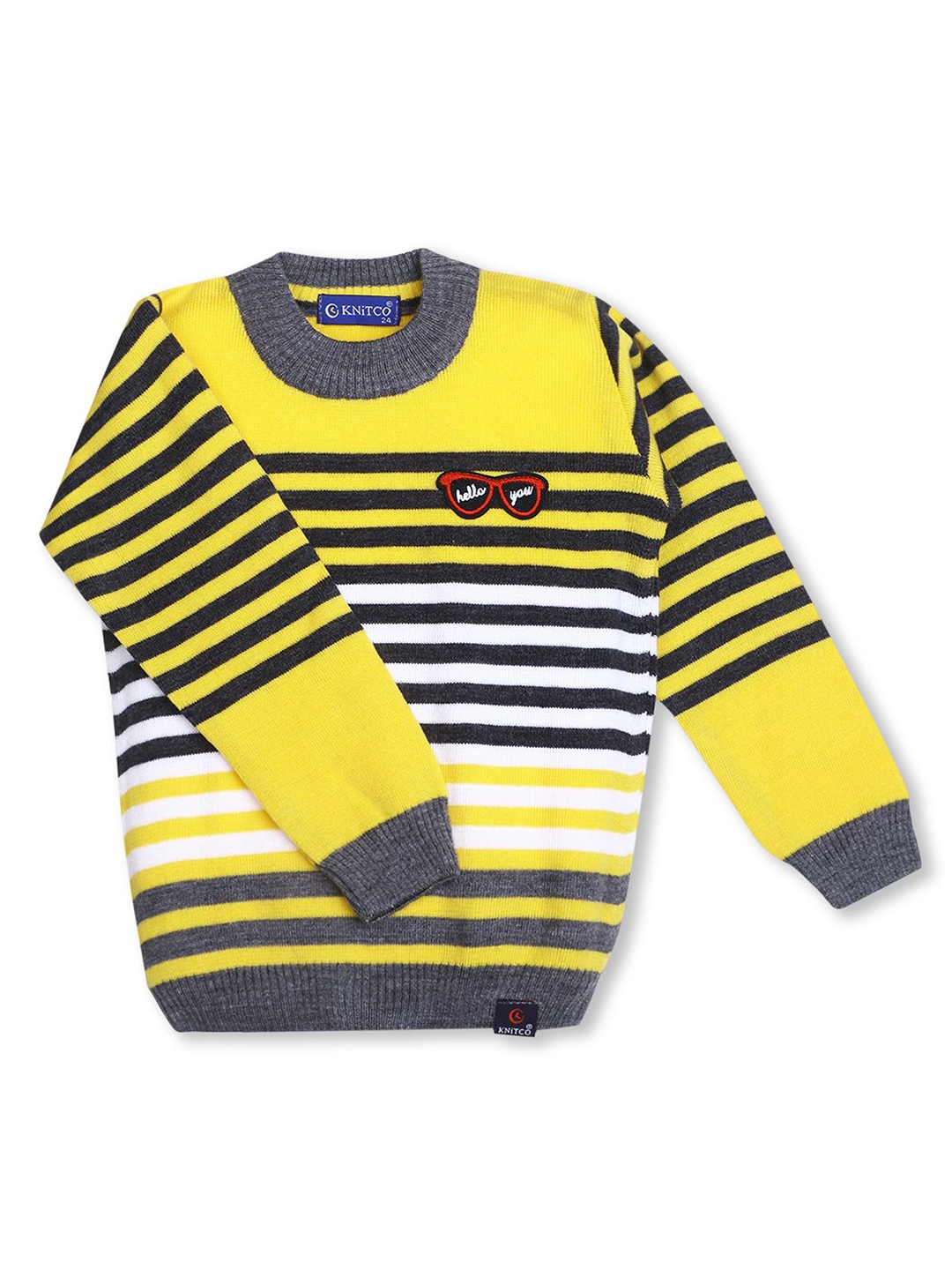 

KNITCO Unisex Kids Striped Pullover, Yellow