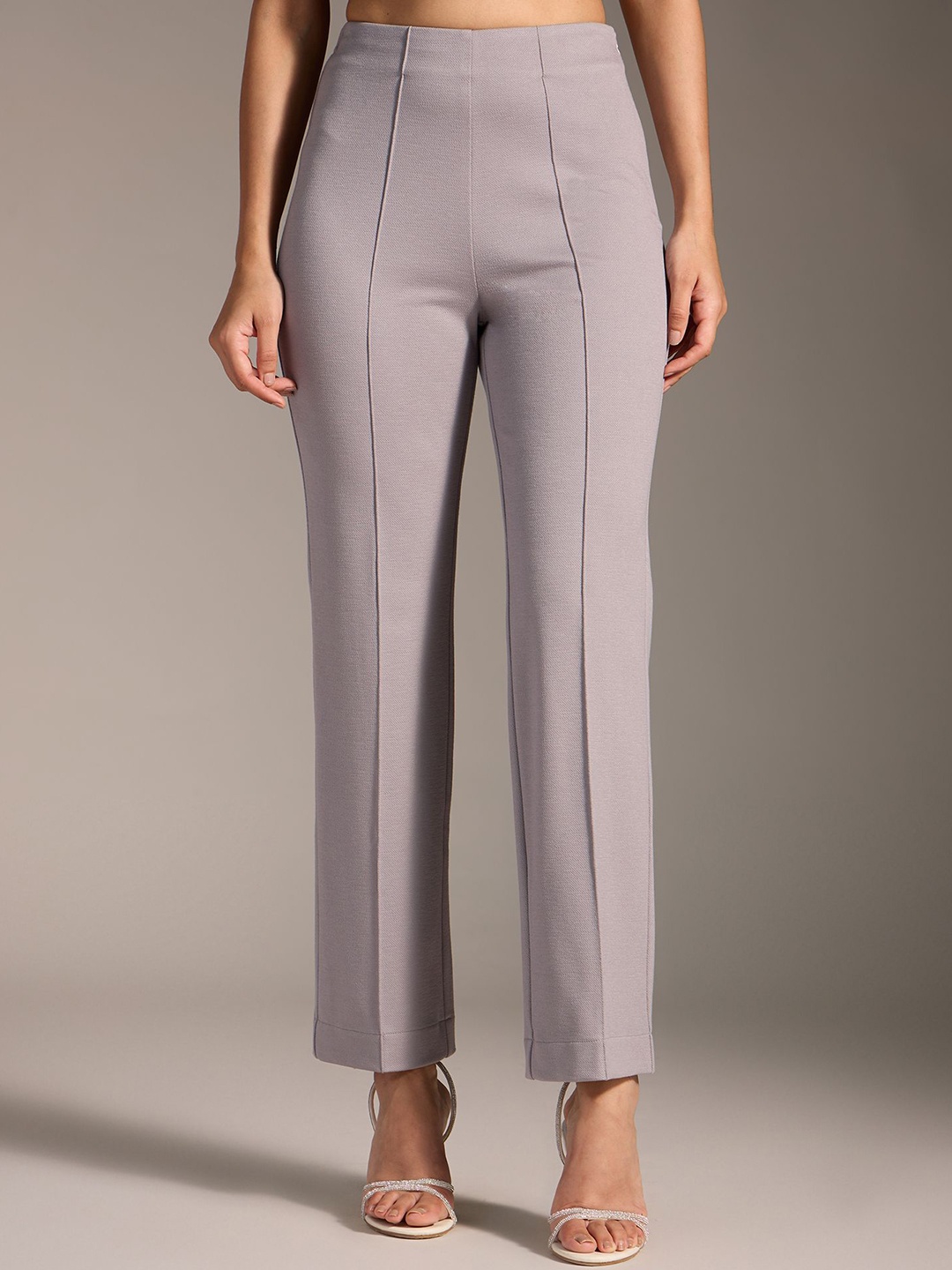 

20Dresses Women Slim Fit High-Rise Trousers, Grey