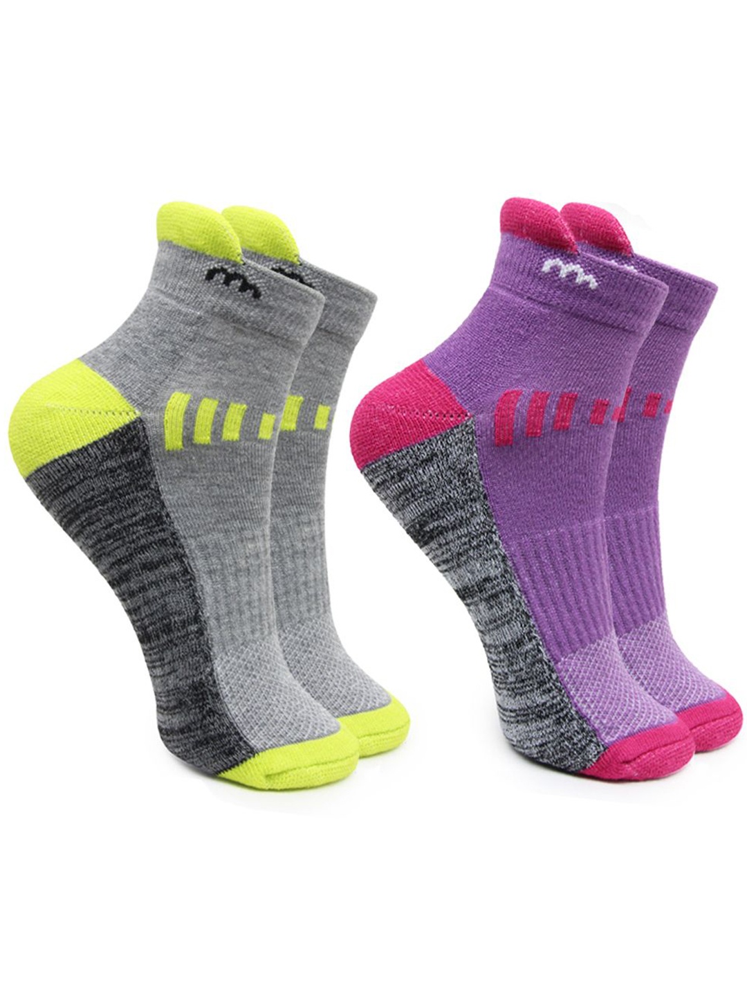 

BAESD Women Pack Of 2 Patterned Ankle Length Socks, Grey