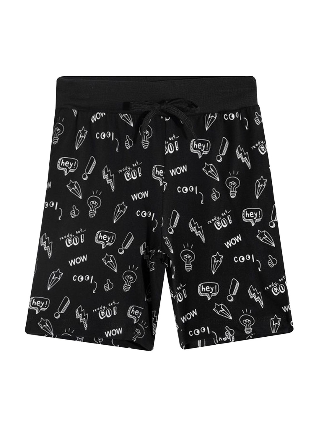 

E-TEENZ Boys Printed Pure Cotton Shorts, Black