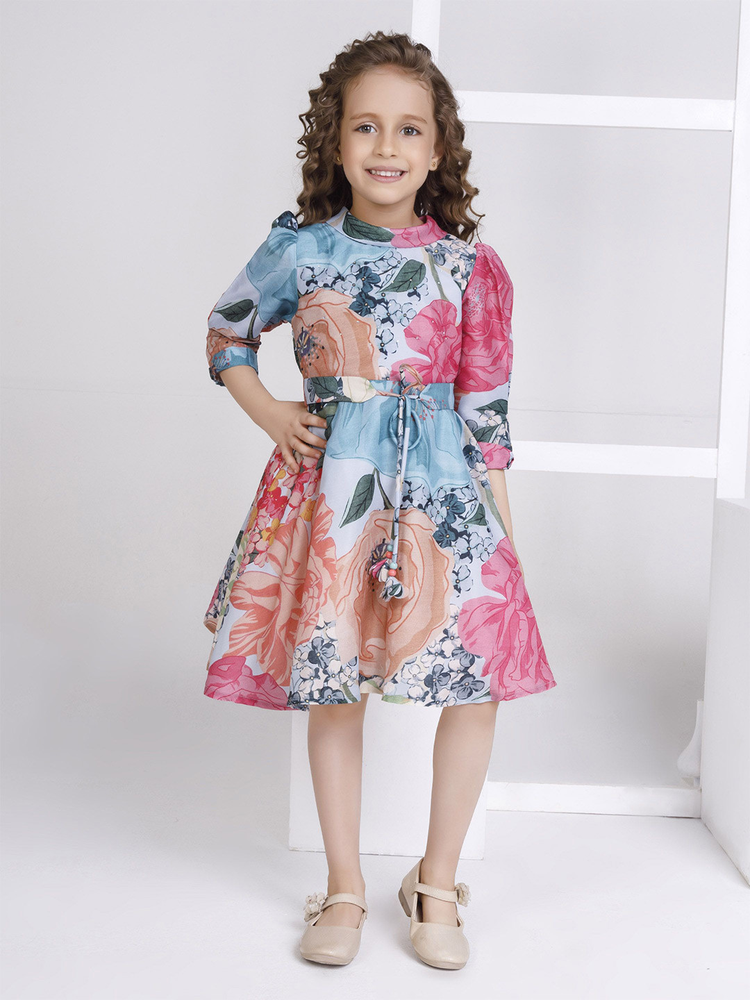 

Peppermint Floral Print A-Line Dress, Multi