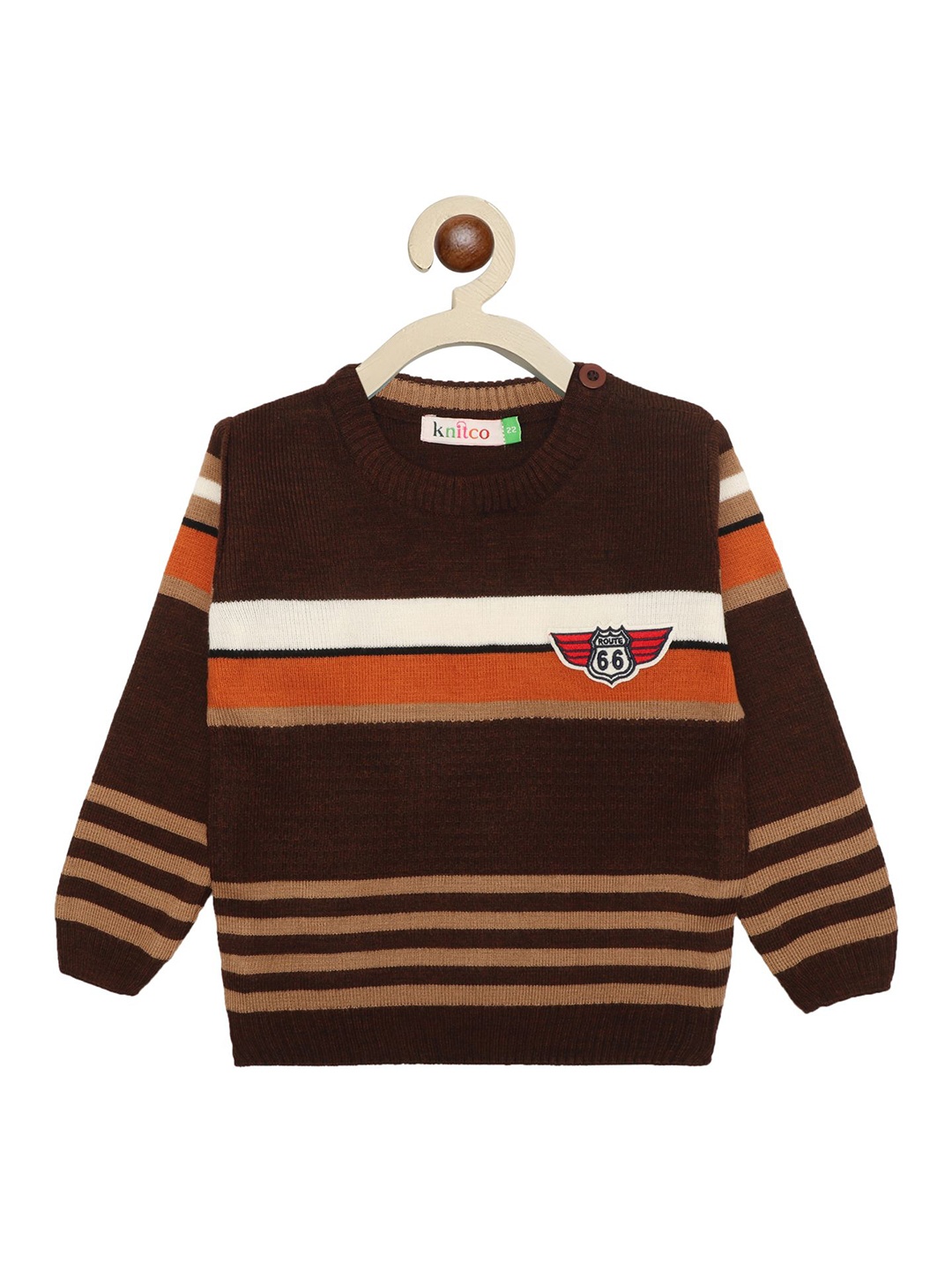 

KNITCO Unisex Kids Striped Pullover, Brown