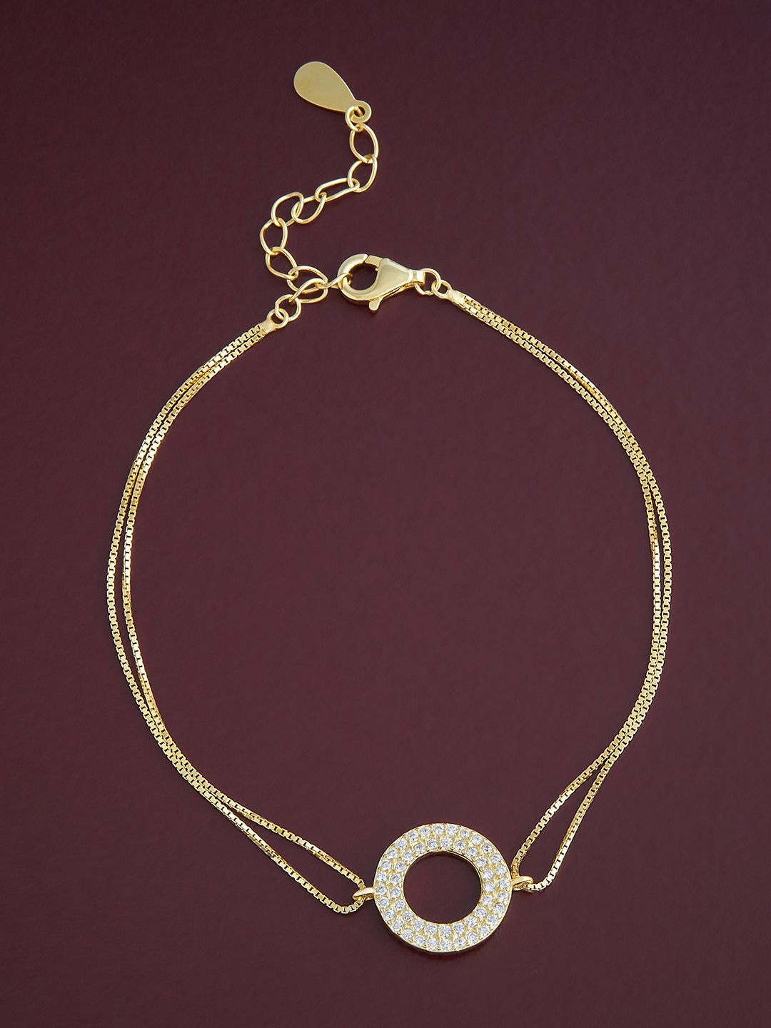 

Kushal's Fashion Jewellery Sterling Silver Cubic Zirconia Gold-Plated Wraparound
