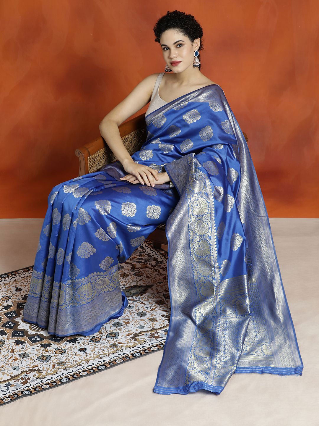 

Jaipur Kurti Zari Woven Design Banarasi Saree, Blue