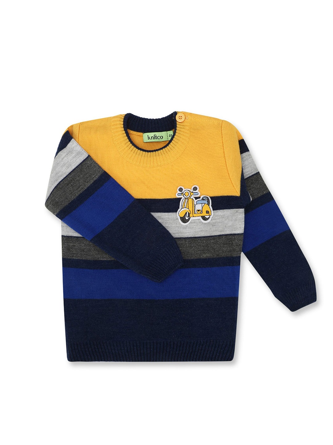 

KNITCO Unisex Kids Striped Pullover, Yellow