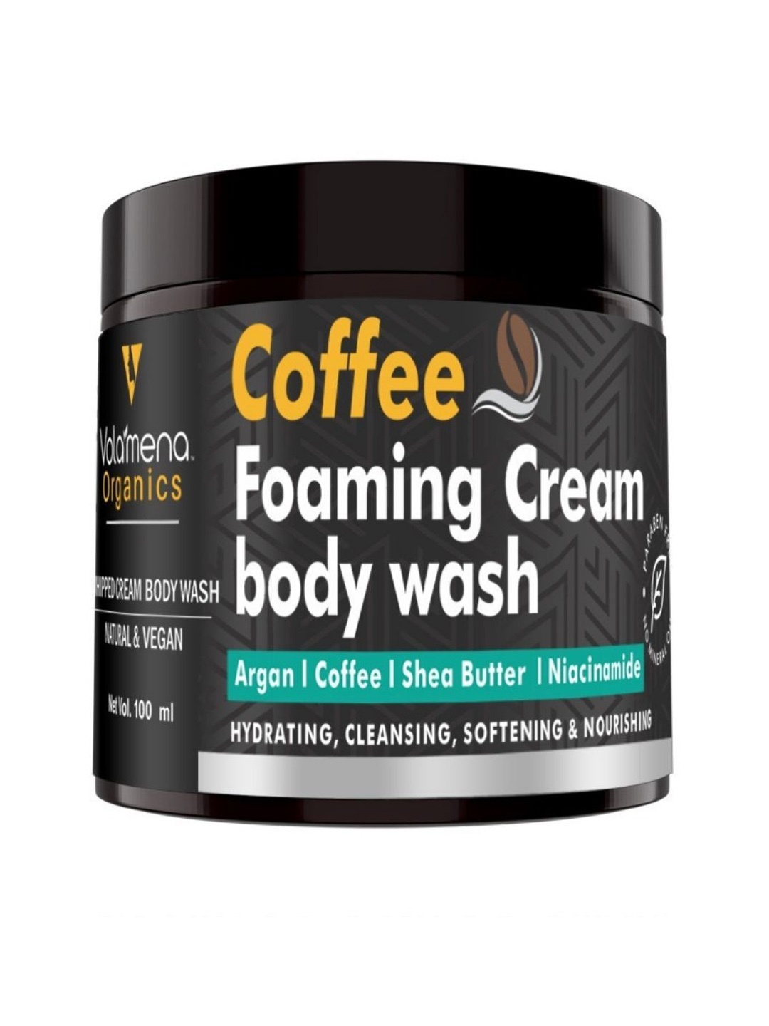 

Volamena Organics Coffee Foaming Cream Body Wash 100 ml, Brown