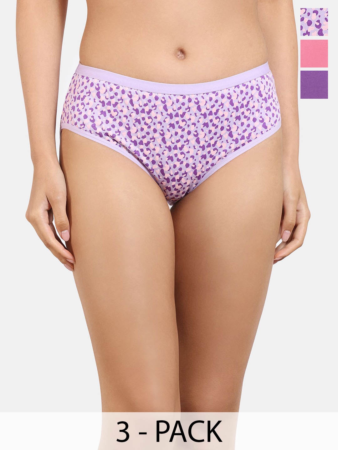 

Rosaline by Zivame Pack Of 3 Assorted Hipster Briefs, Lavender