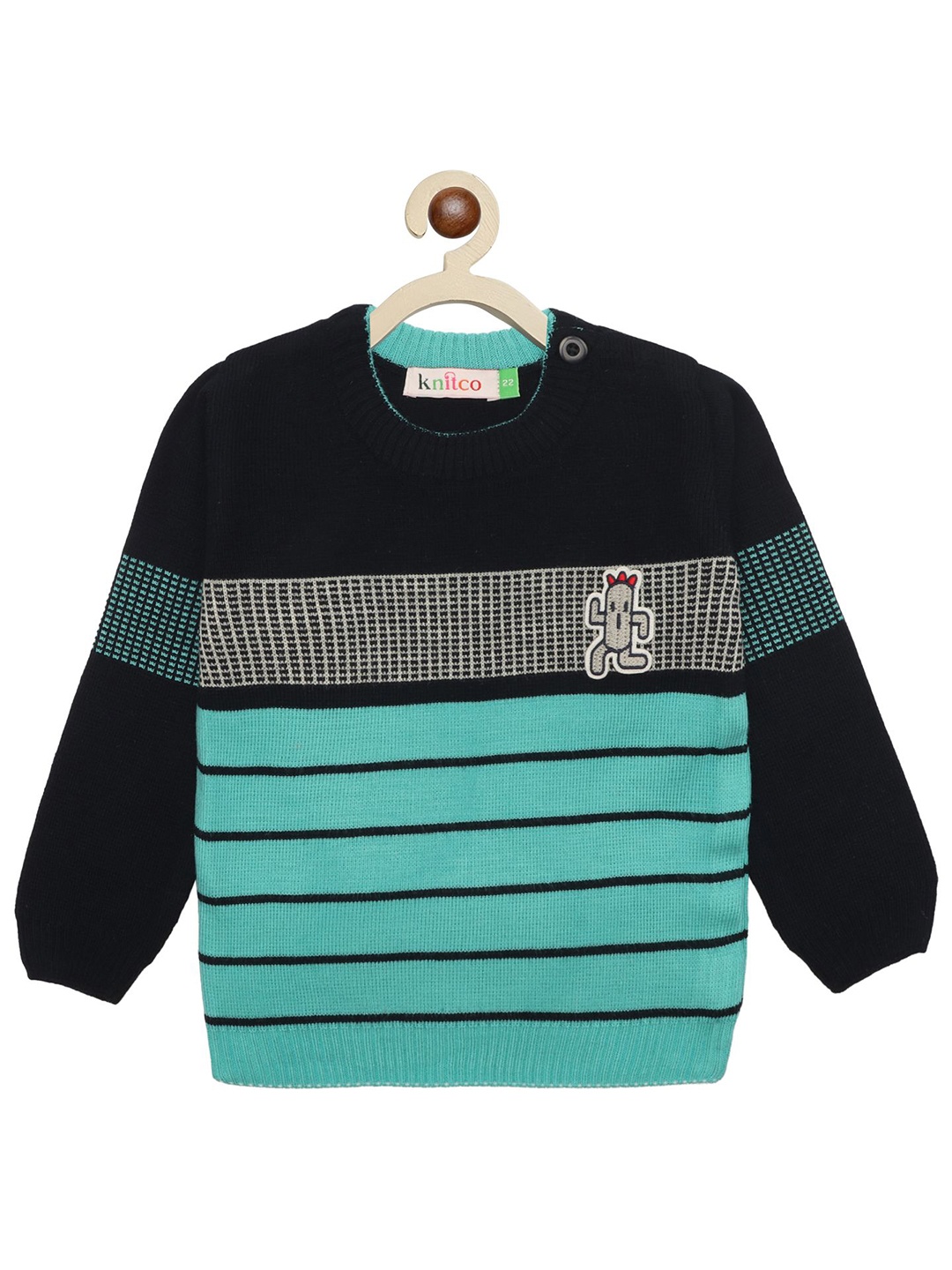 

KNITCO Unisex Kids Striped Pullover, Black