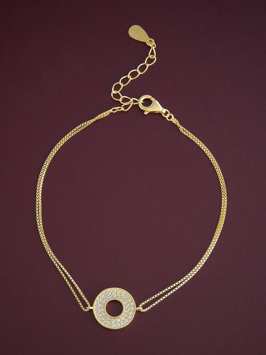 

Kushal's Fashion Jewellery 92.5 Pure Silver Gold-Plated CZ Wraparound Bracelet