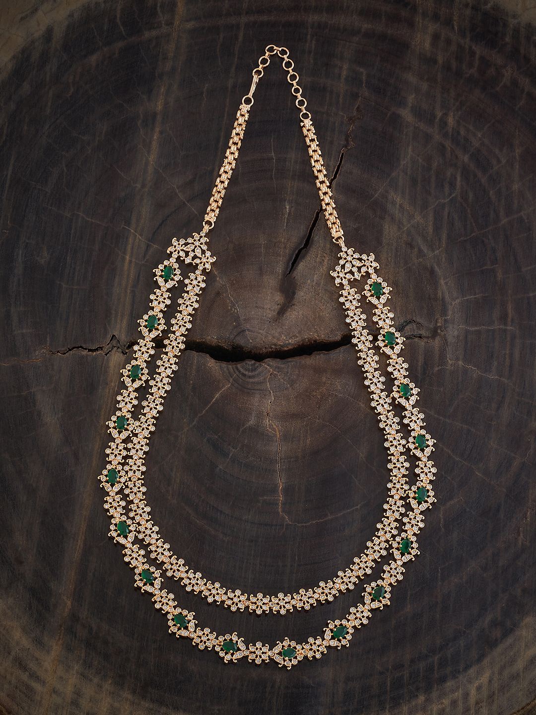 

Kushal's Fashion Jewellery Gold-Plated Cubic Zirconia Layered Necklace