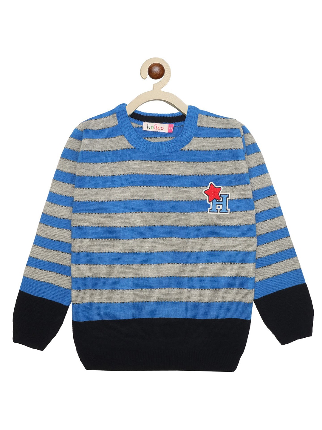 

KNITCO Unisex Kids Striped Pullover, Blue