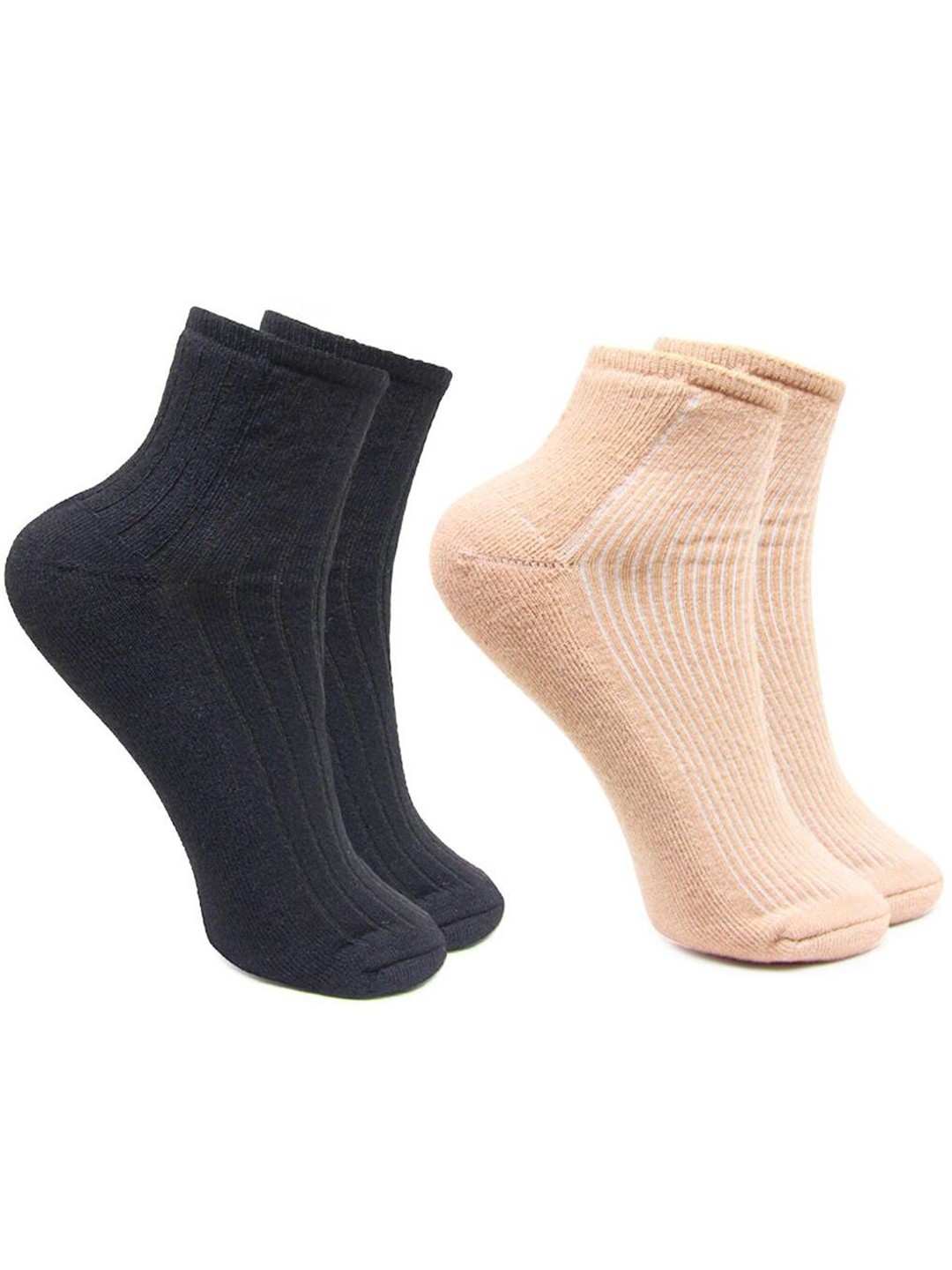 

BAESD Women Pack Of 2 Patterned Ankle Length Socks, Black
