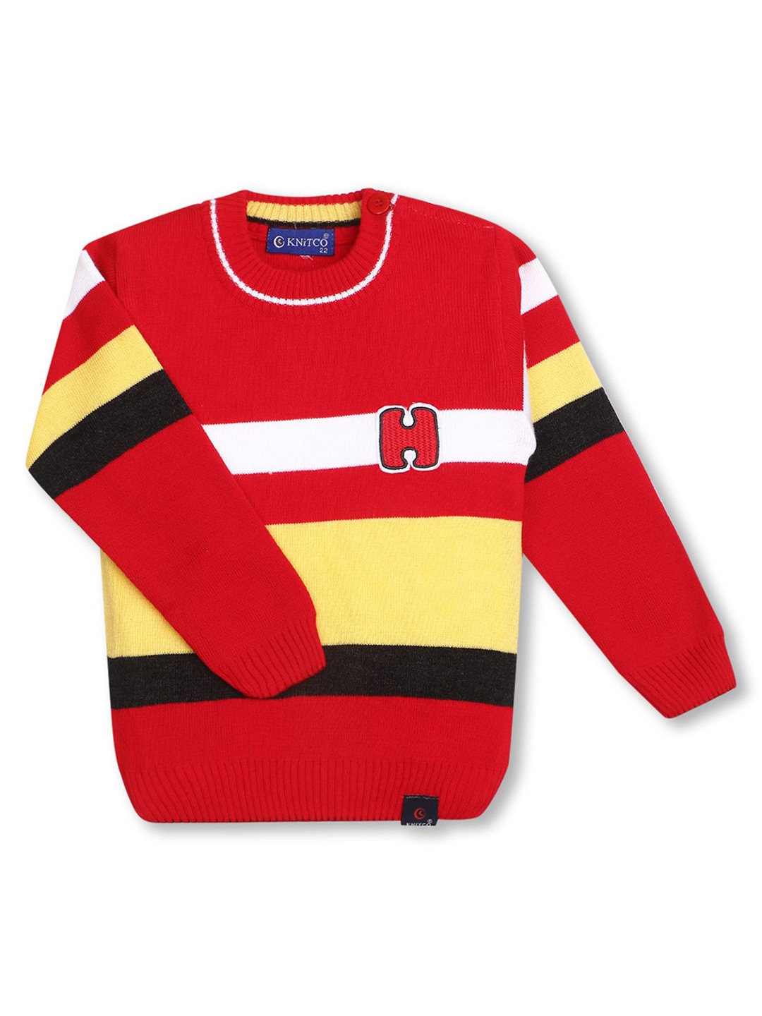 

KNITCO Unisex Kids Striped Pullover, Red