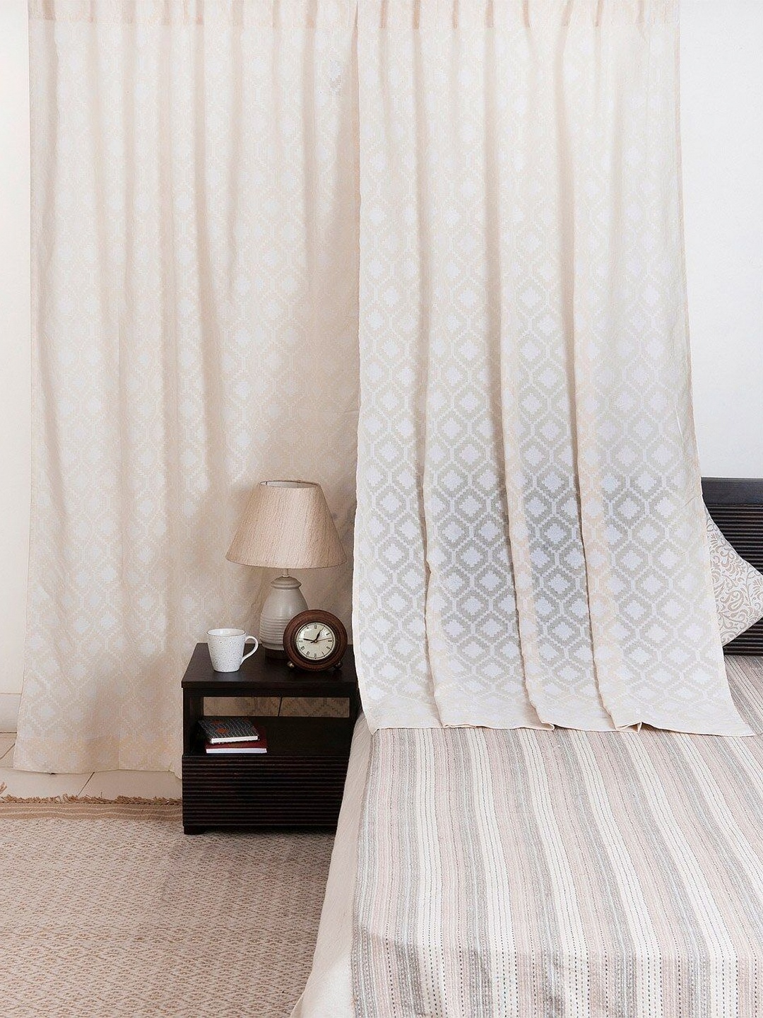 

Fabindia Off White Cotton Cutwork Curtain 9 Feet