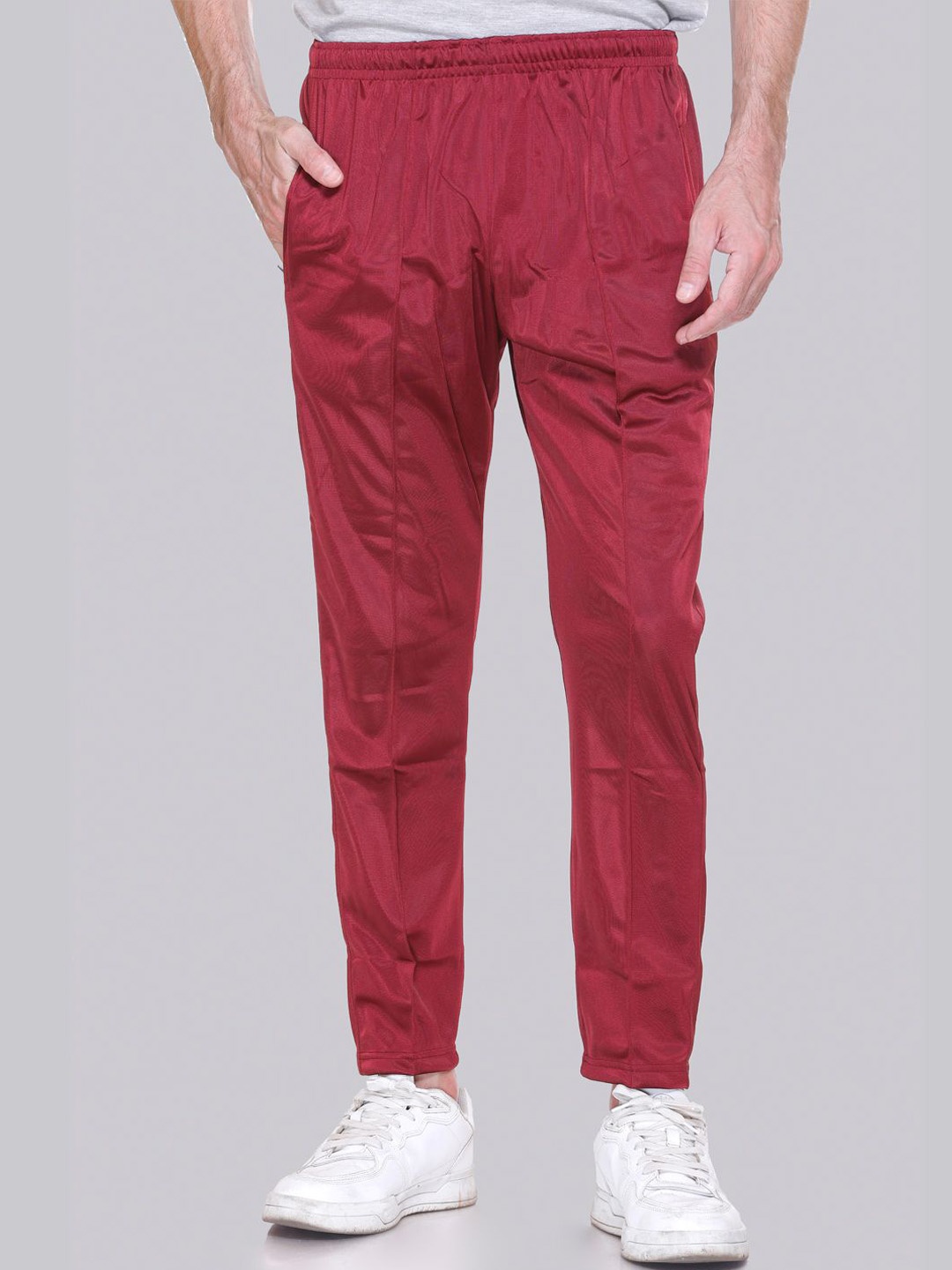 

ELPIDA Men Cotton Track Pants, Maroon
