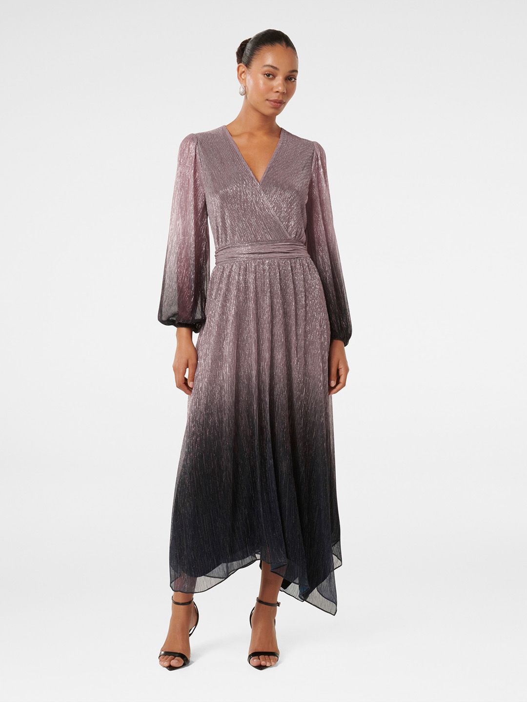 

Forever New Women V-neck Zari Embellished Fit & Flare Maxi Dress, Multi