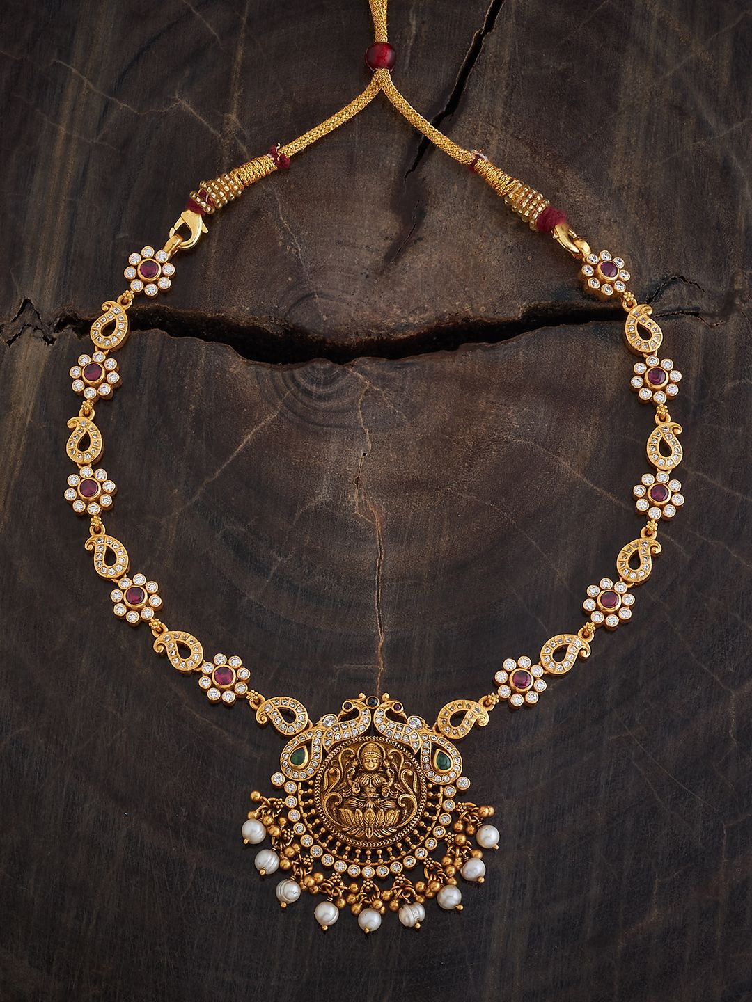 

Kushal's Fashion Jewellery 92.5 Pure Silver Rose Gold-Plated Cubic Zirconia Necklace