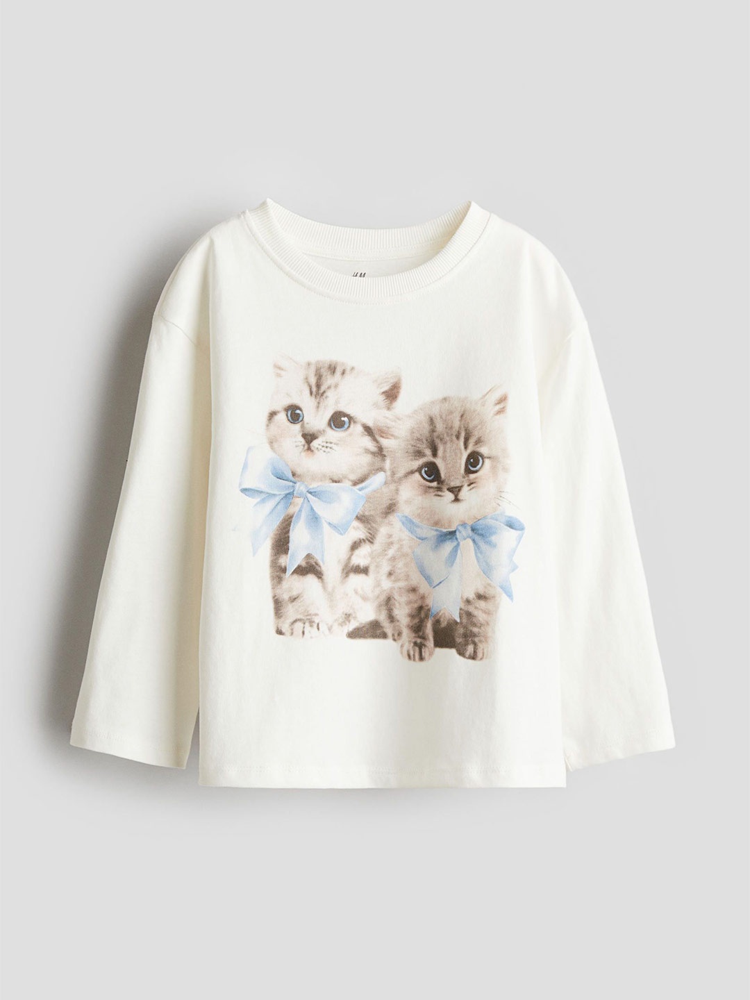

H&M Girls Printed Pure Cotton Tops, White