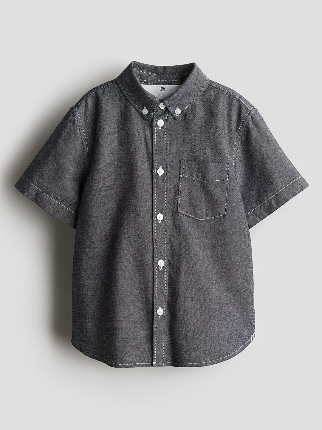 

H&M Boys Short-Sleeved Oxford Shirts, Black