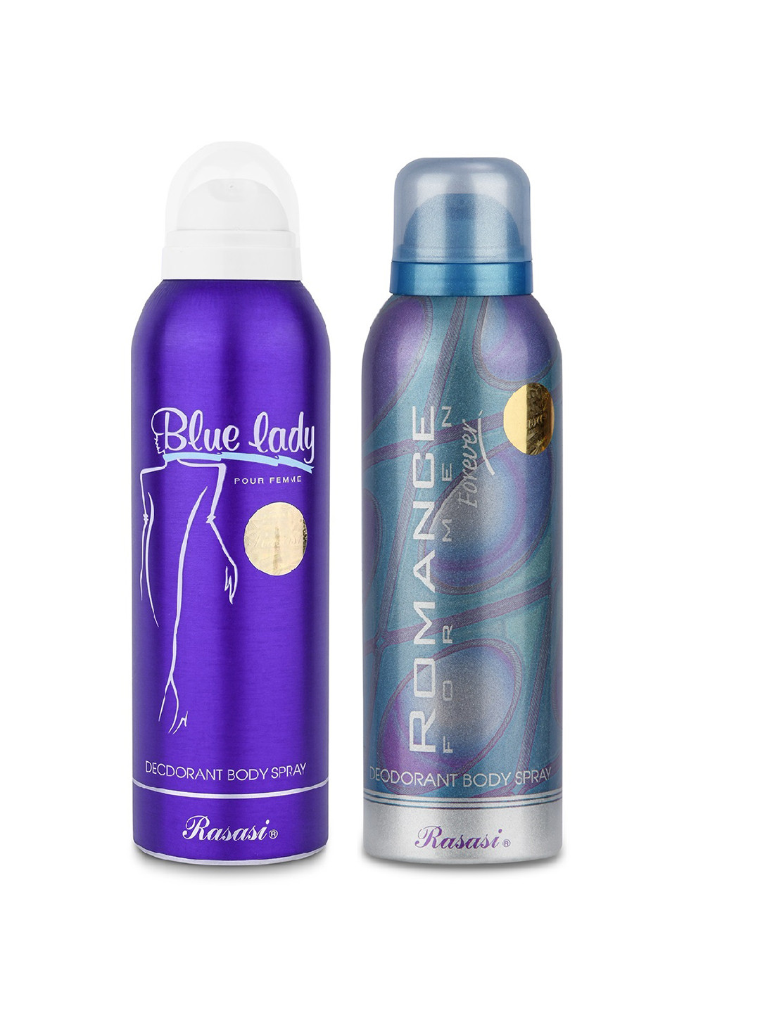 

Rasasi Set Of 2 Blue Lady & Romance Forever Deodorant Body Spray- 200ml Each