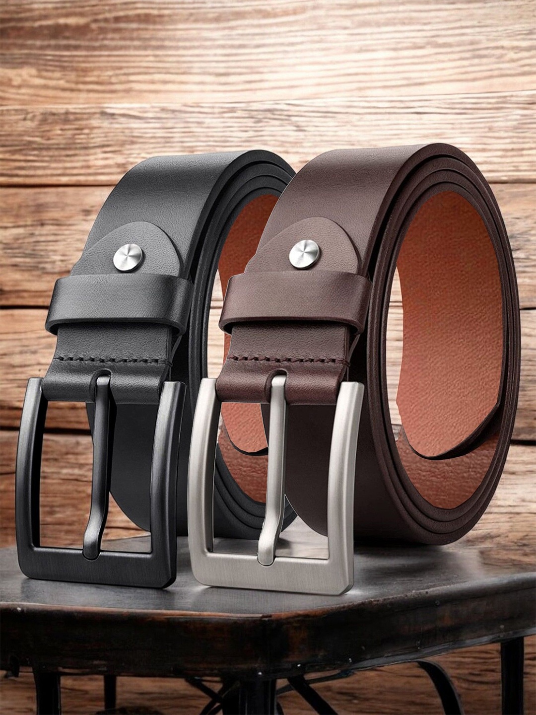 

ZORO Men 2 Leather Formal Belt, Black