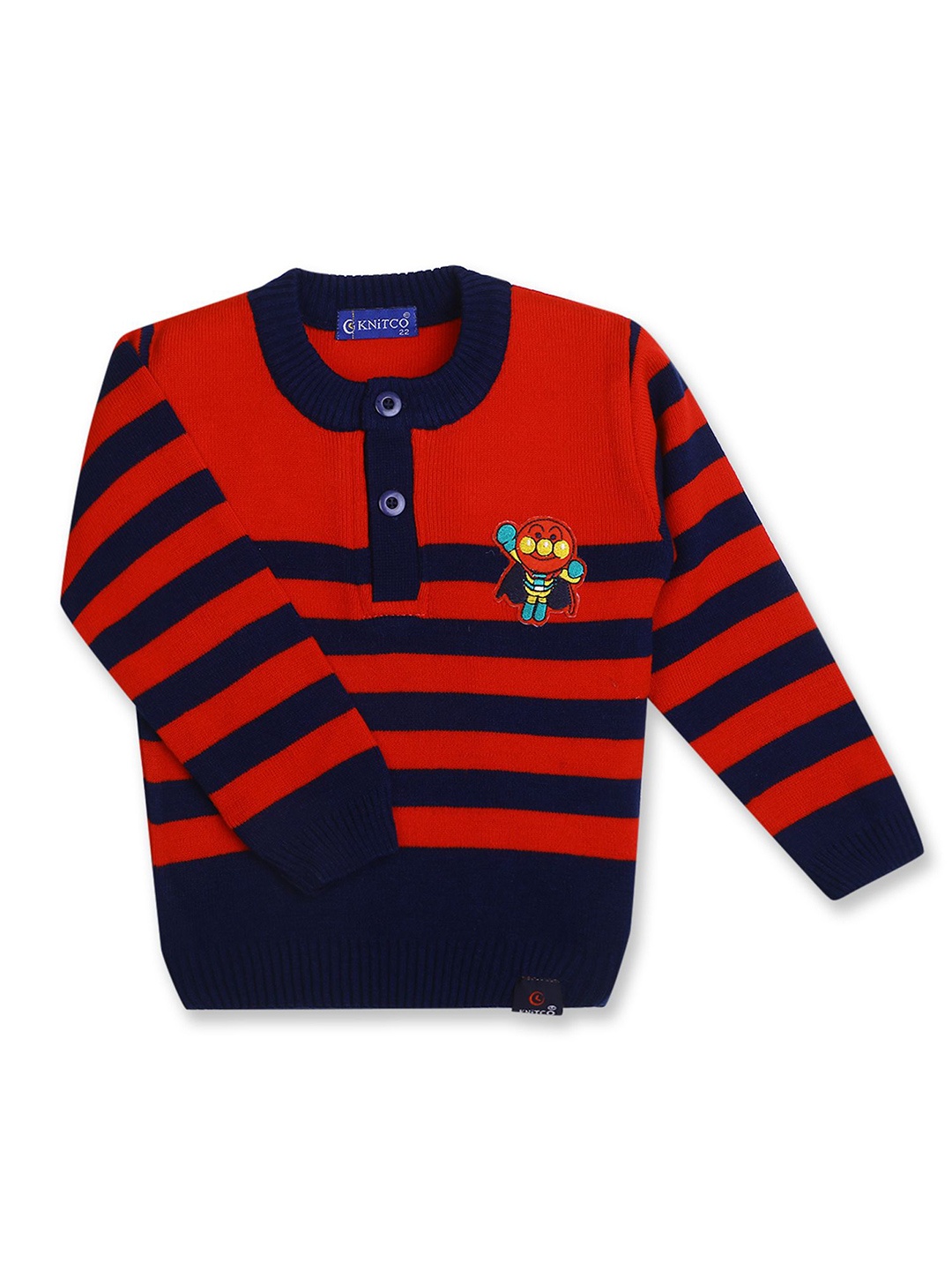 

KNITCO Unisex Kids Striped Pullover, Red