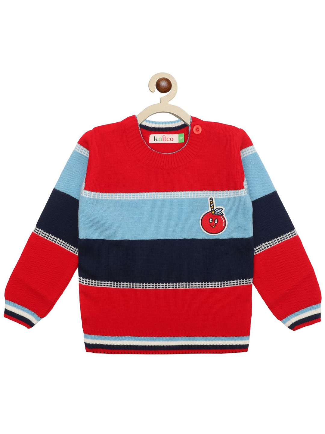 

KNITCO Unisex Kids Colourblocked Pullover, Red