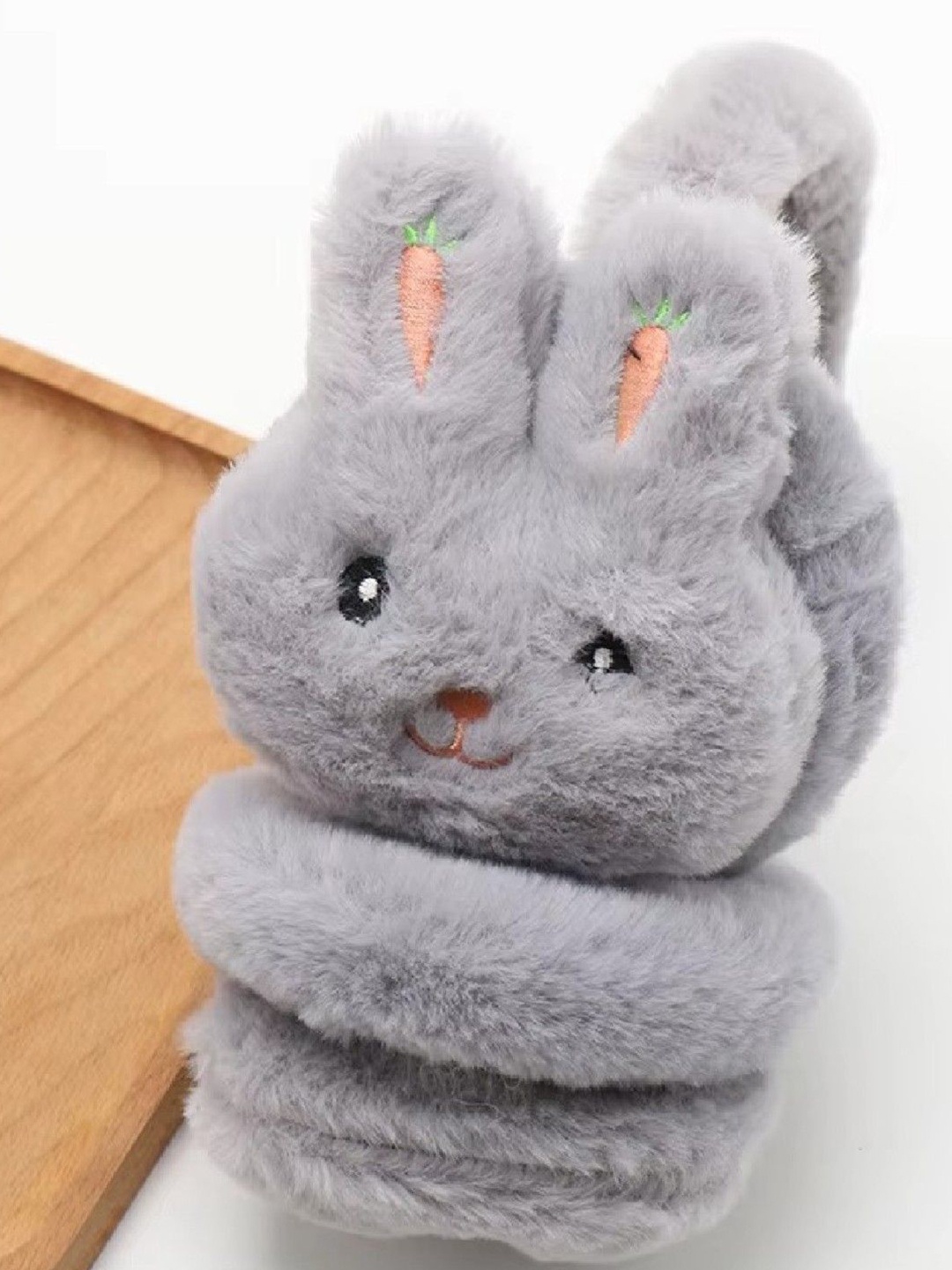 

Poftik Kids Rabbit Earmuff Soft Headband, Grey