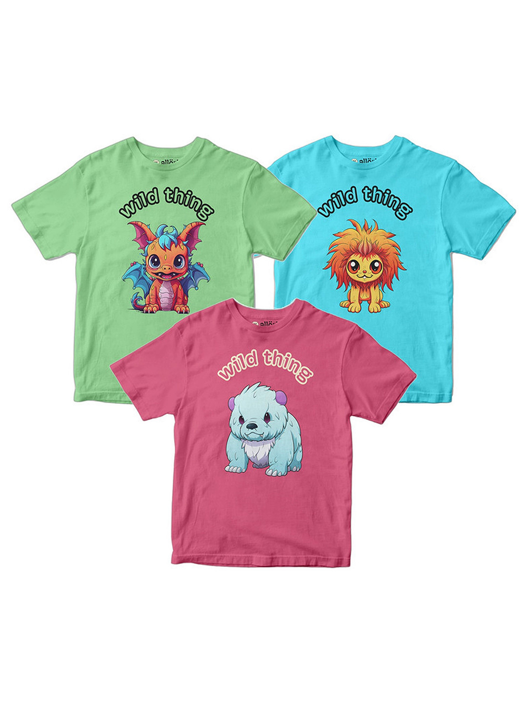 

allorio kids Girls 3 Printed Applique Slim Fit T-shirt, Multi