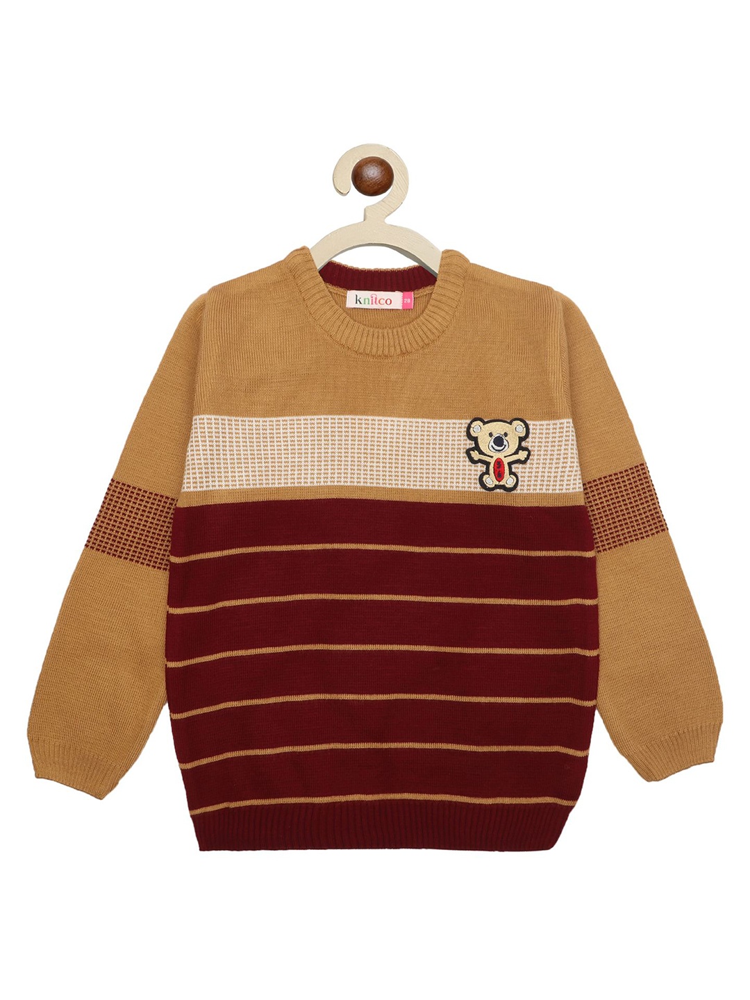

KNITCO Unisex Kids Striped Pullover, Brown
