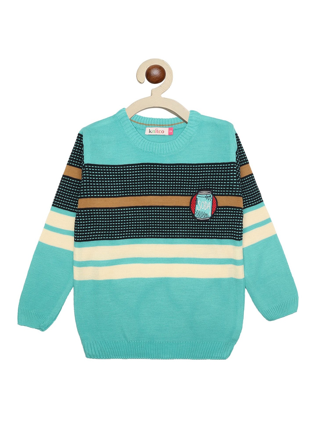 

KNITCO Unisex Kids Striped Pullover, Green
