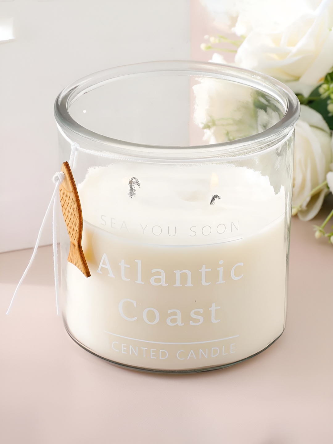 

Ekhasa White Soy Wax Printed Scented Jar Candle