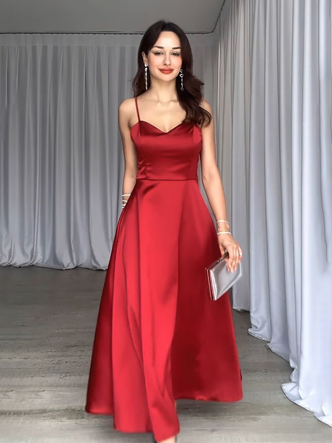 

StyleCast x Revolte Women Fit & Flare Maxi Dress, Red