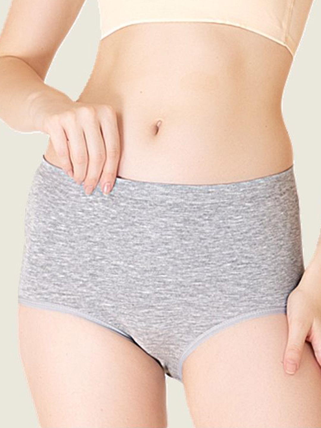 

Luella Seamless Mid-Rise Cotton Hipster Briefs, Grey
