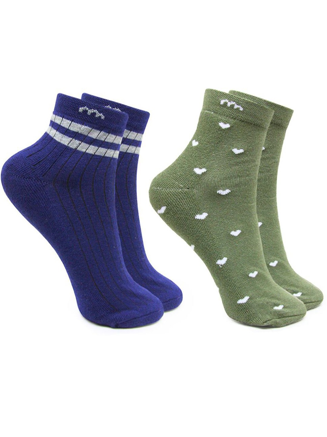 

BAESD Women Pack Of 2 Patterned Ankle Length Socks, Blue