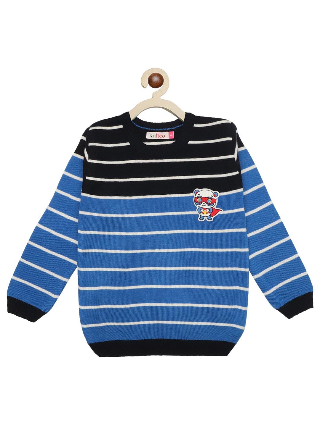 

KNITCO Unisex Kids Striped Pullover, Navy blue