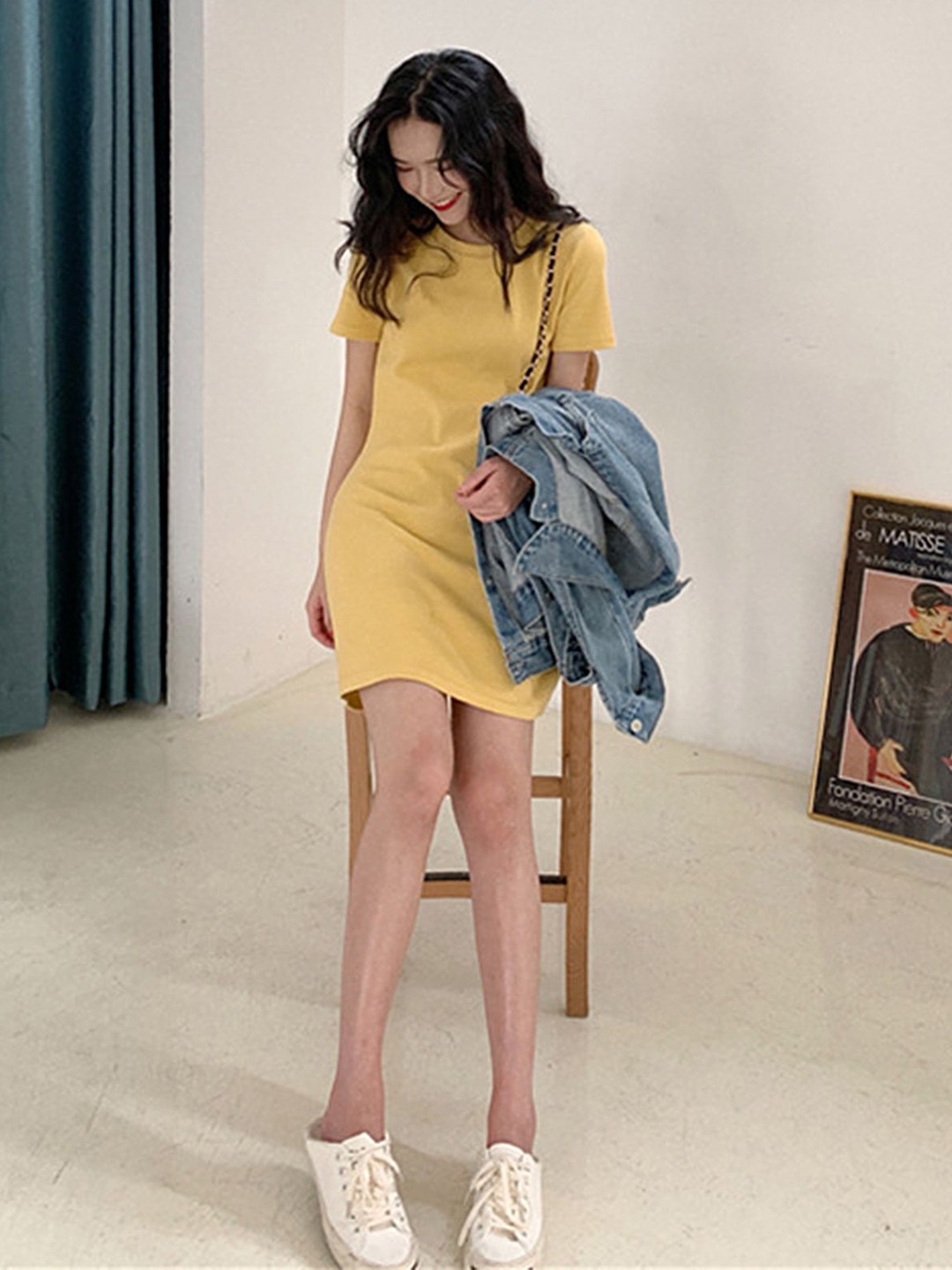 

LULU & SKY Round Neck T-shirt Dress, Yellow