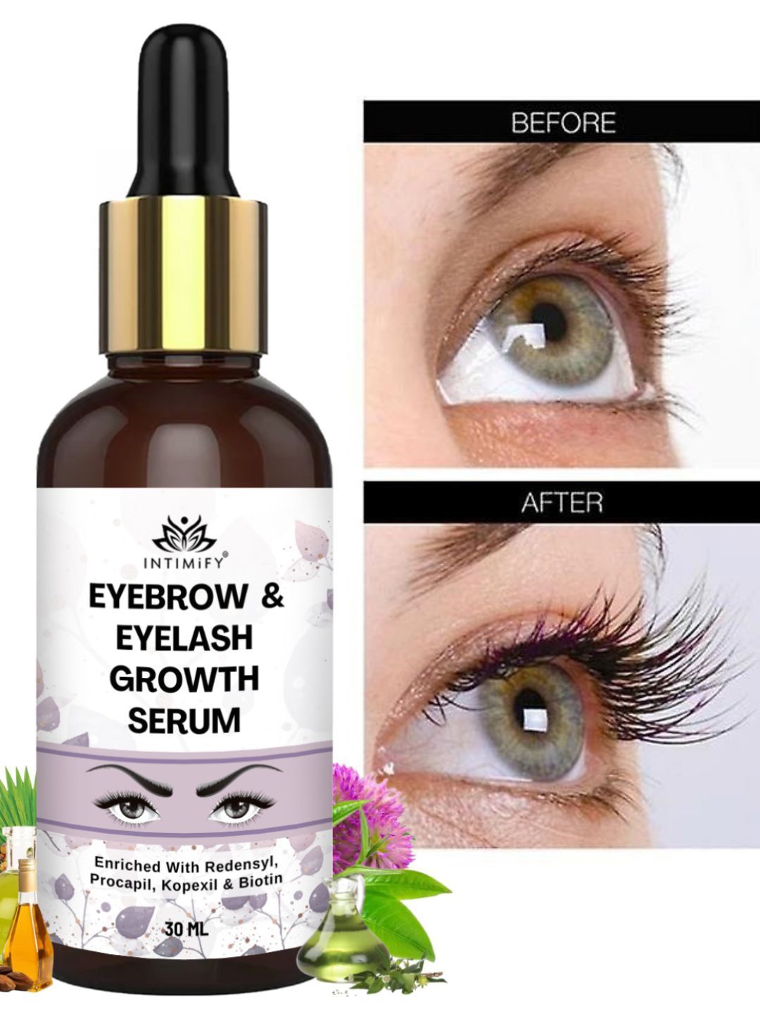 

INTIMIFY EyeBrow & EyeLash Growth Serum-30ml, Transparent