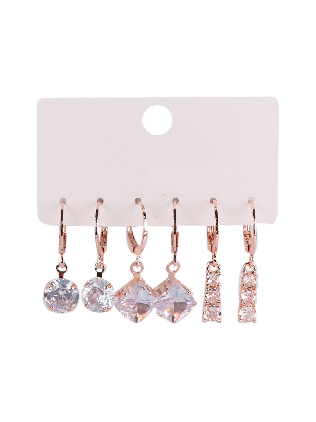 

Keviv Set Of 3 Gold-Plated Contemporary Drop Earrings