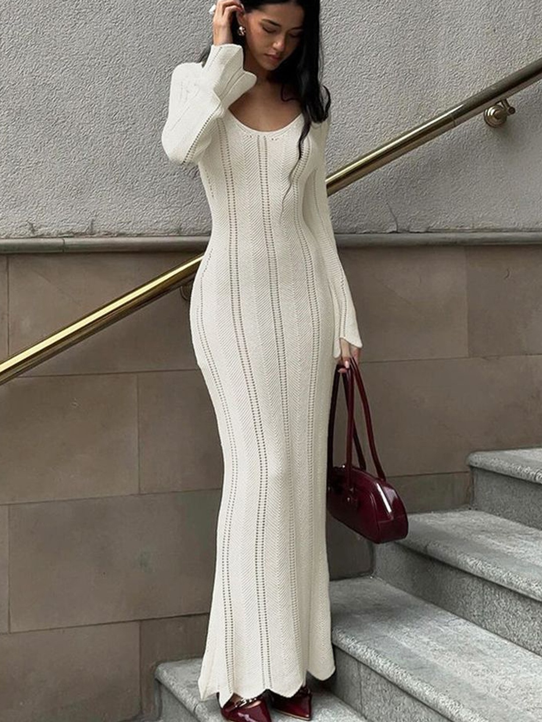 

LULU & SKY Solid Maxi Dress, White