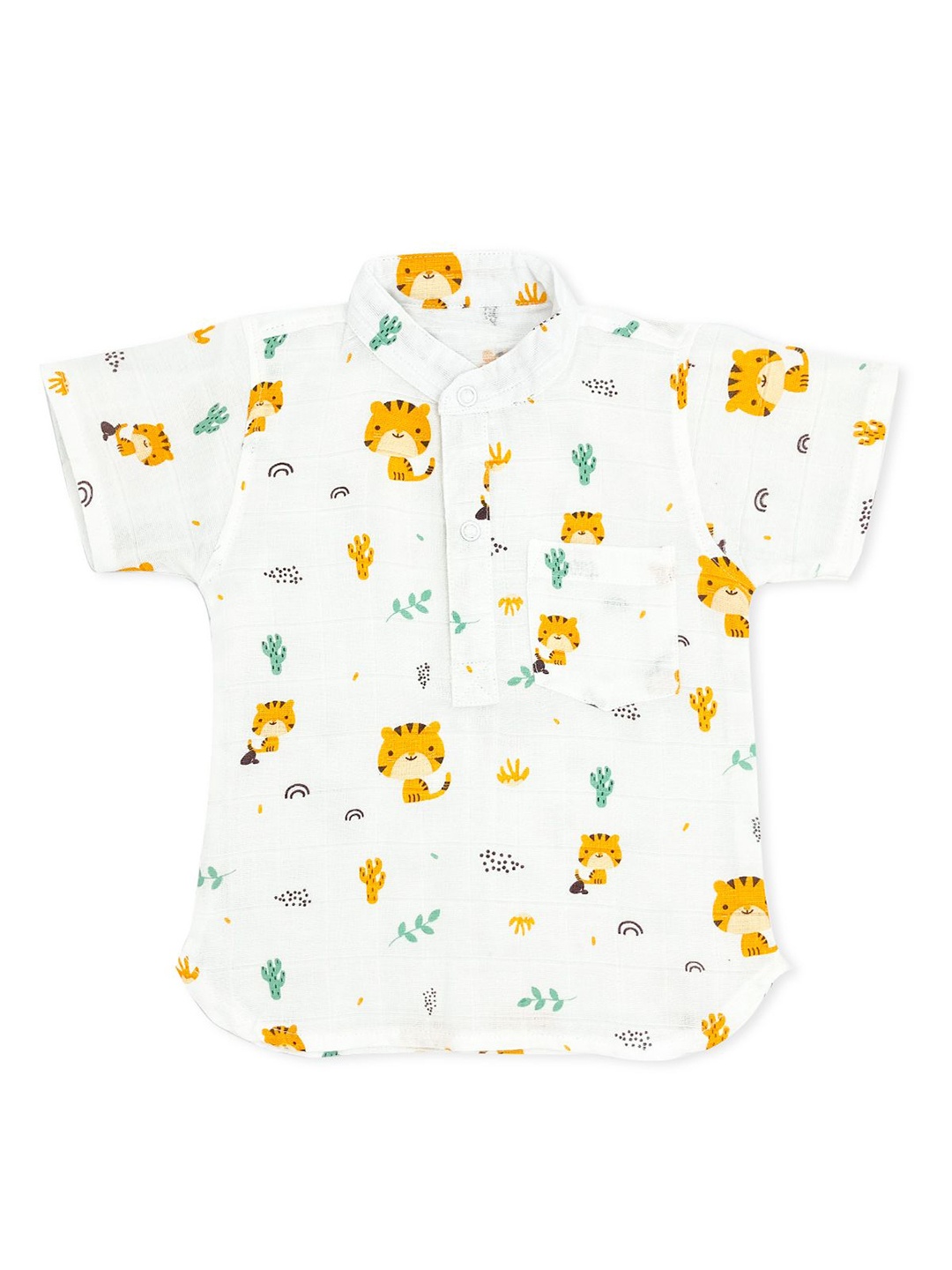 

BAESD Boys Comfort Animal Semi Sheer Printed Casual Shirt, Orange