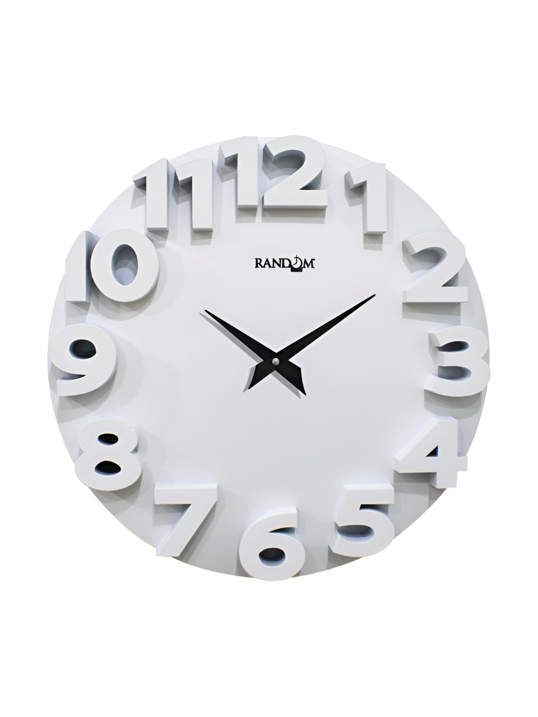 

RANDOM White & Black Textured Contemporary Round Wall Clock