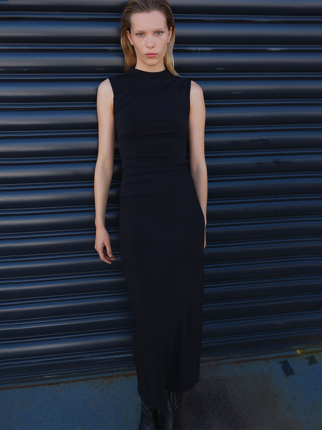 

H&M Draped Bodycon Dress, Black