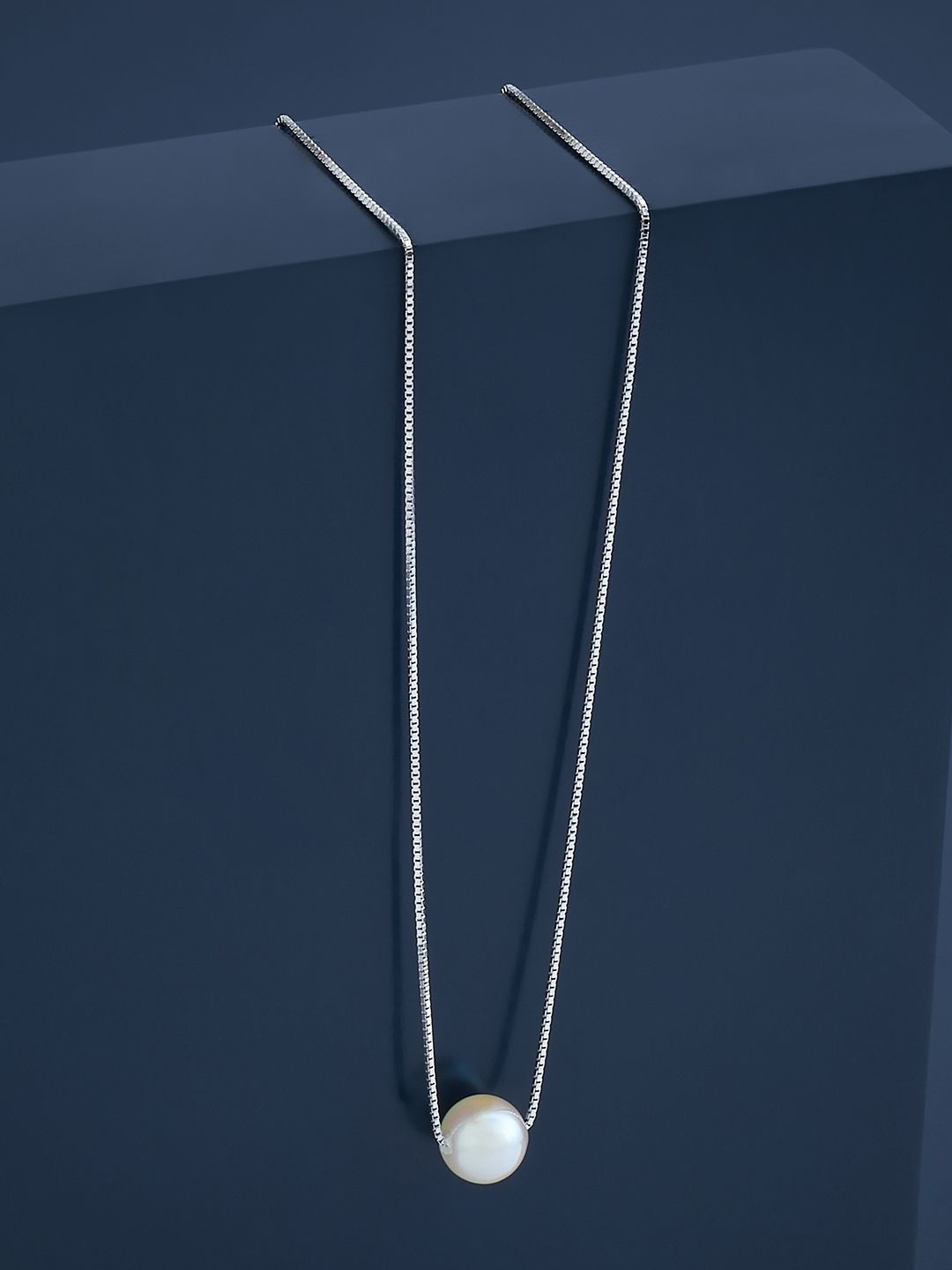 

Kushal's Fashion Jewellery Sterling Silver Pearls Rhodium-Plated Chain
