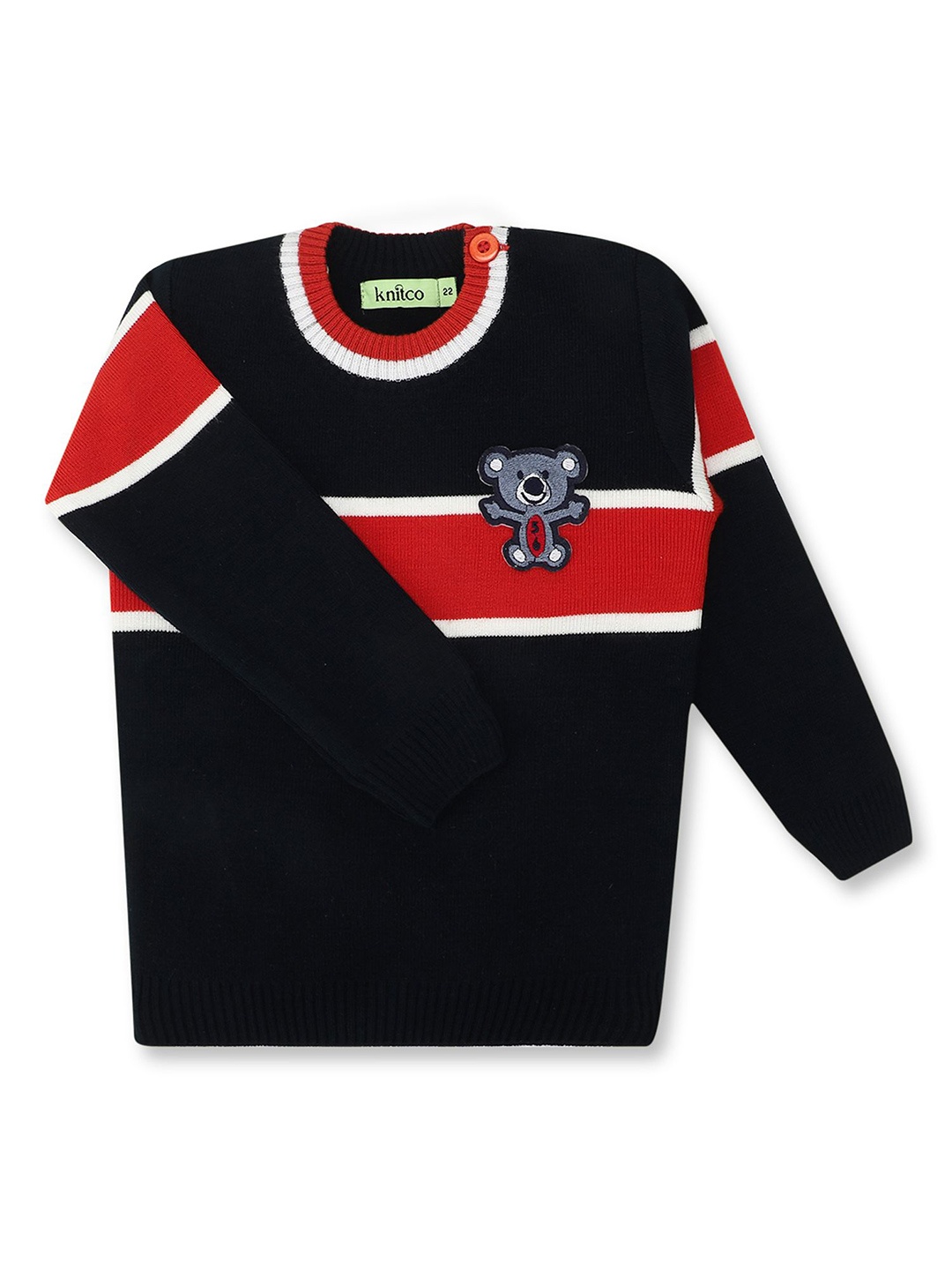 

KNITCO Unisex Kids Striped Pullover, Black