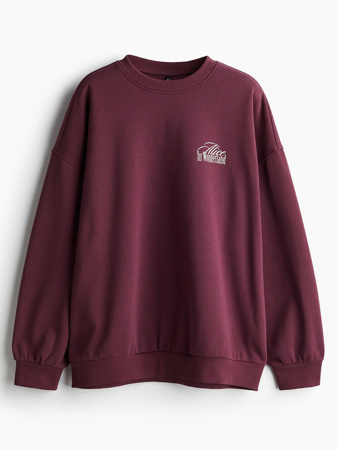 

H&M Oversized Printed Sweatshirt, Maroon