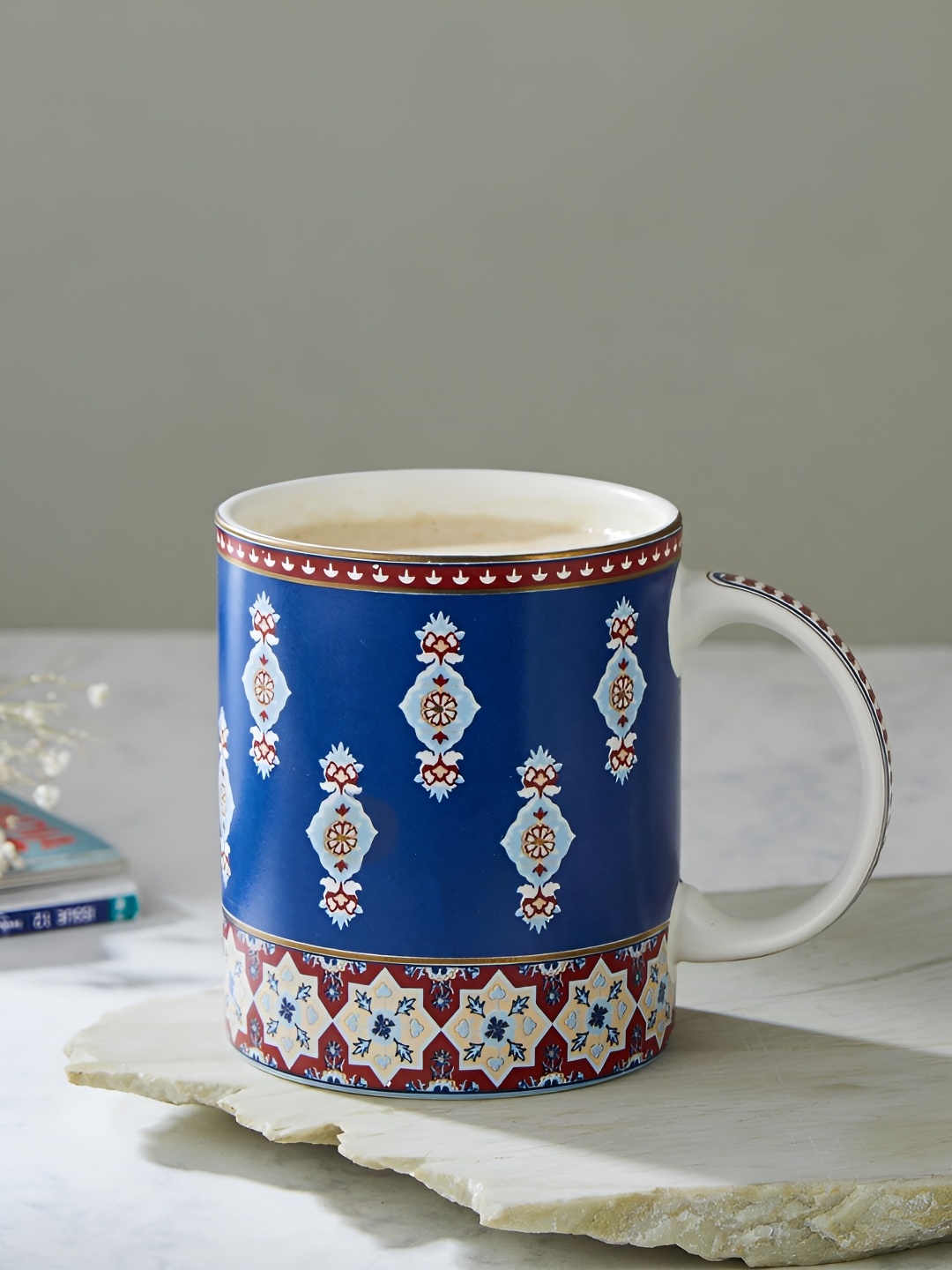 

Fabindia Falak Blue & White Printed Ceramic Mug 280 ml