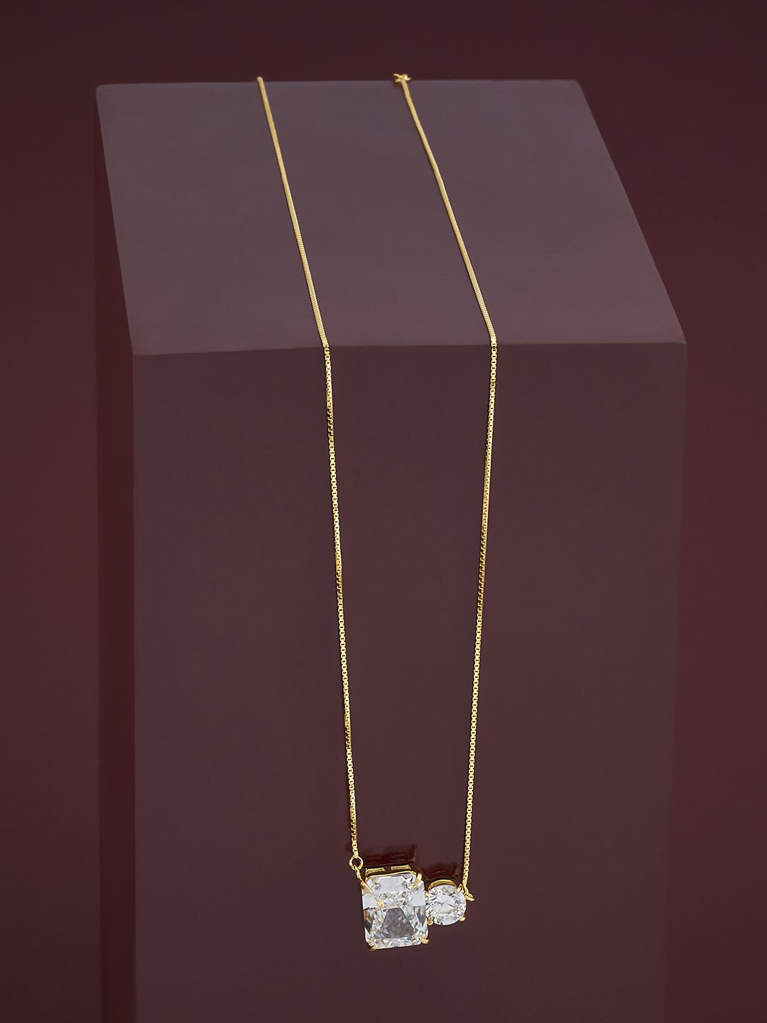 

Kushal's Fashion Jewellery Sterling Silver Gold-Plated Cubic Zirconia Chain
